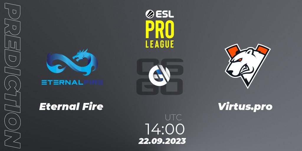 Eternal Fire - Virtus.pro: ennuste. 22.09.2023 at 14:00, Counter-Strike (CS2), ESL Pro League Season 18