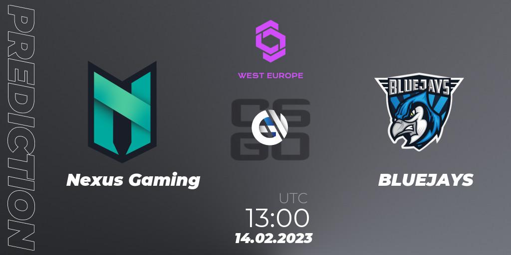 Nexus Gaming - BLUEJAYS: ennuste. 14.02.23, CS2 (CS:GO), CCT West Europe Series #1