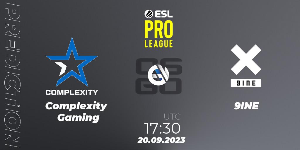 Complexity Gaming - 9INE: ennuste. 20.09.2023 at 19:00, Counter-Strike (CS2), ESL Pro League Season 18