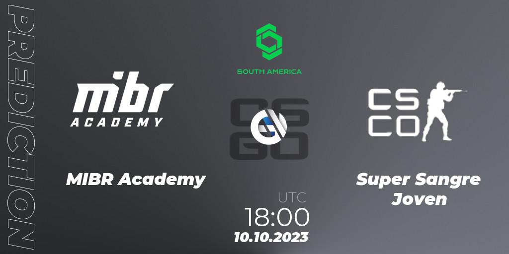MIBR Academy - Super Sangre Joven: ennuste. 10.10.2023 at 18:00, Counter-Strike (CS2), CCT South America Series #12