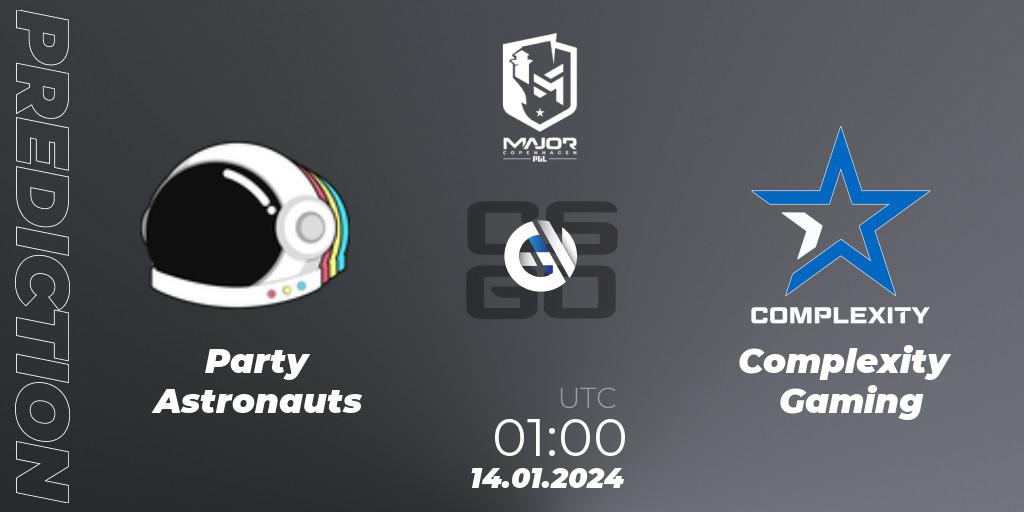 Party Astronauts - Complexity Gaming: ennuste. 14.01.24, CS2 (CS:GO), PGL CS2 Major Copenhagen 2024 North America RMR Closed Qualifier