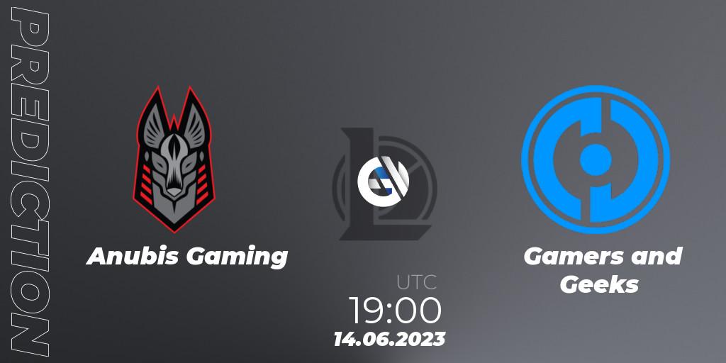Anubis Gaming - Gamers and Geeks: ennuste. 14.06.2023 at 19:00, LoL, Arabian League Summer 2023 - Group Stage