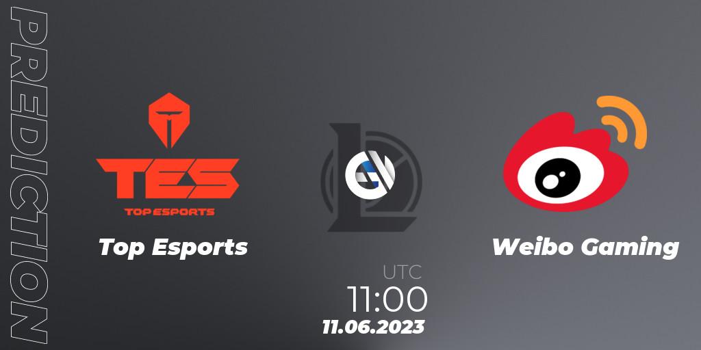 Top Esports - Weibo Gaming: ennuste. 11.06.23, LoL, LPL Summer 2023 Regular Season