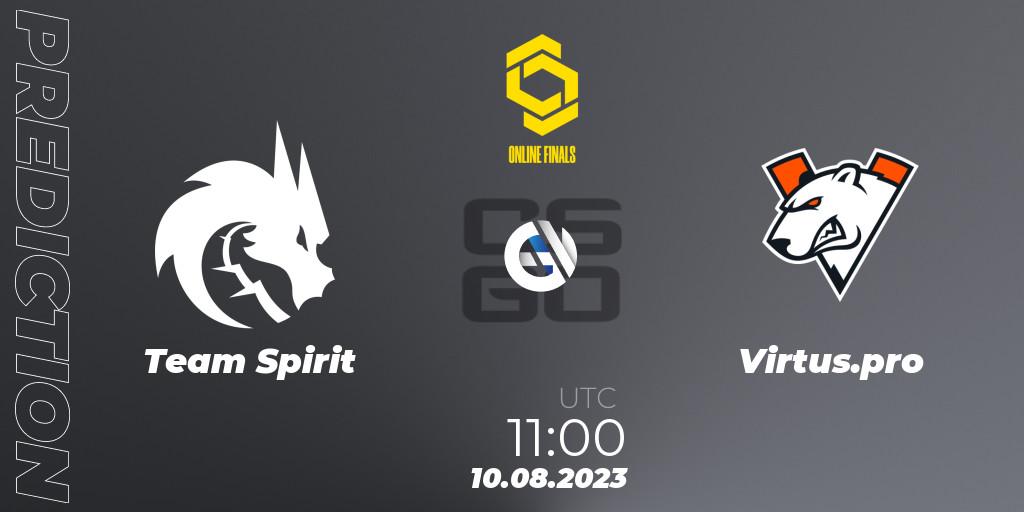 Team Spirit - Virtus.pro: ennuste. 10.08.23, CS2 (CS:GO), CCT 2023 Online Finals 2