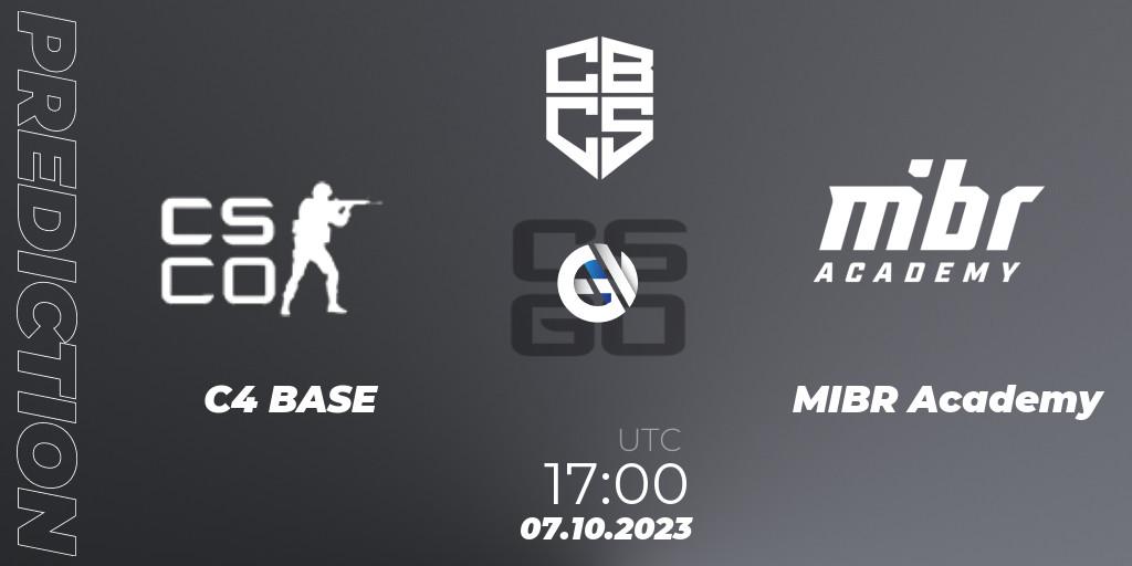 C4 BASE - MIBR Academy: ennuste. 07.10.2023 at 17:00, Counter-Strike (CS2), CBCS 2023 Season 3: Open Qualifier #1
