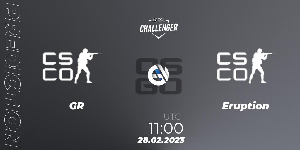 GR Gaming - Eruption: ennuste. 28.02.2023 at 11:00, Counter-Strike (CS2), ESL Challenger Melbourne 2023 Asia Open Qualifier