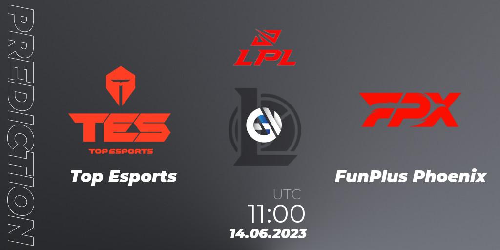 Top Esports - FunPlus Phoenix: ennuste. 14.06.23, LoL, LPL Summer 2023 Regular Season