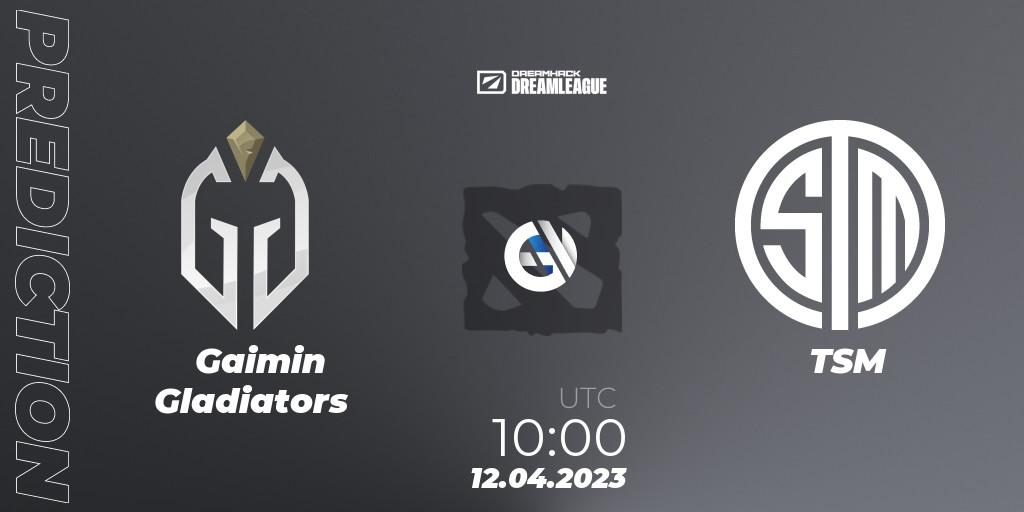 Gaimin Gladiators - TSM: ennuste. 12.04.2023 at 09:55, Dota 2, DreamLeague Season 19 - Group Stage 1