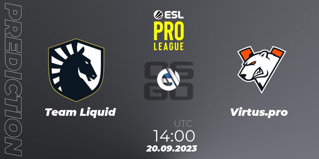 Team Liquid - Virtus.pro: ennuste. 20.09.2023 at 14:00, Counter-Strike (CS2), ESL Pro League Season 18