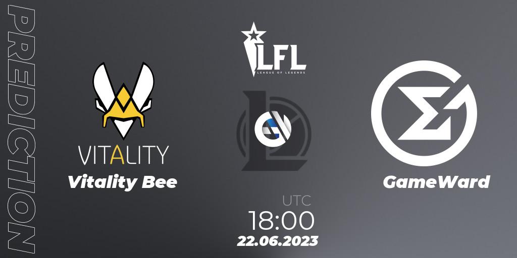 Vitality Bee - GameWard: ennuste. 22.06.2023 at 18:00, LoL, LFL Summer 2023 - Group Stage