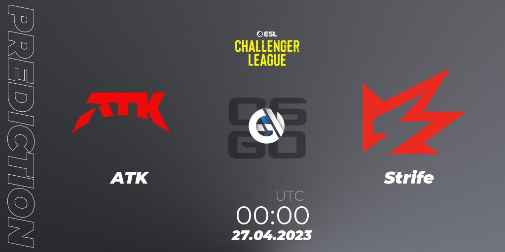 ATK - Strife: ennuste. 27.04.2023 at 00:00, Counter-Strike (CS2), ESL Challenger League Season 45: North America