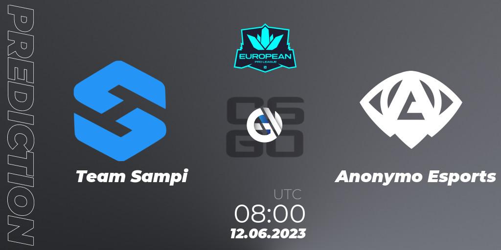 Team Sampi - Anonymo Esports: ennuste. 12.06.23, CS2 (CS:GO), European Pro League Season 8