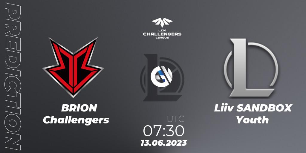 BRION Challengers - Liiv SANDBOX Youth: ennuste. 13.06.23, LoL, LCK Challengers League 2023 Summer - Group Stage