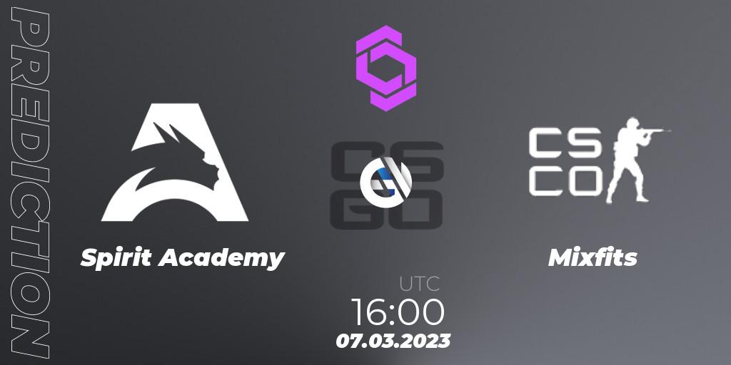 Spirit Academy - Mixfits: ennuste. 07.03.2023 at 17:00, Counter-Strike (CS2), CCT West Europe Series 2 Closed Qualifier