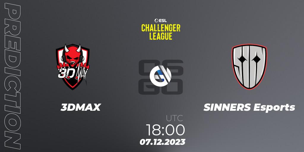 3DMAX - SINNERS Esports: ennuste. 07.12.2023 at 18:00, Counter-Strike (CS2), ESL Challenger League Season 46: Europe