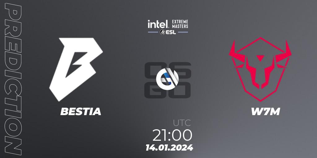 BESTIA - W7M: ennuste. 14.01.2024 at 21:15, Counter-Strike (CS2), Intel Extreme Masters China 2024: South American Open Qualifier #1