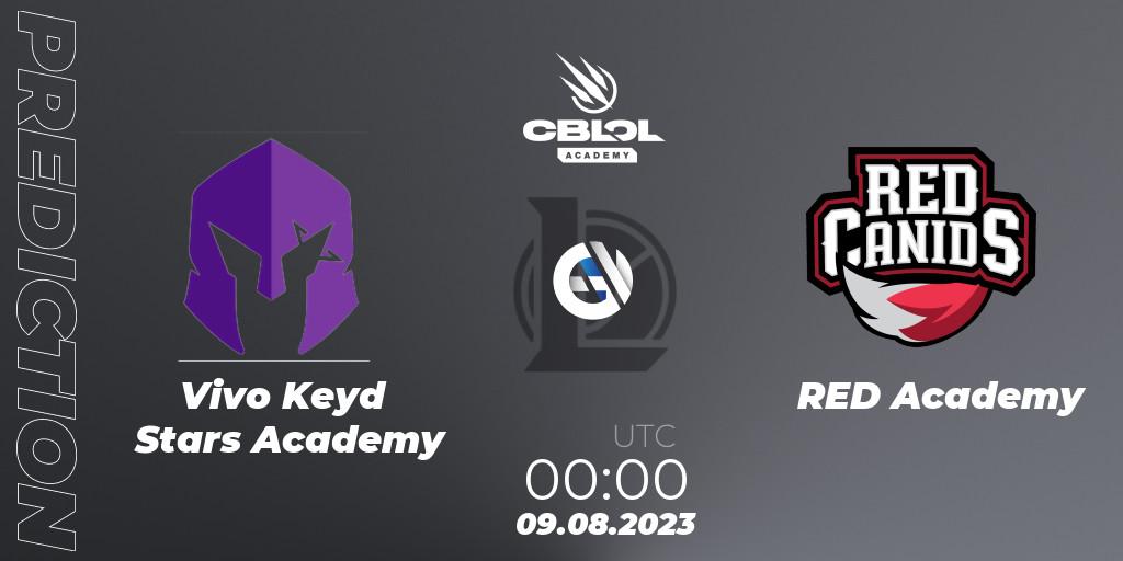 Vivo Keyd Stars Academy - RED Academy: ennuste. 09.08.2023 at 00:00, LoL, CBLOL Academy Split 2 2023 - Group Stage