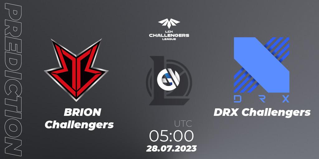 BRION Challengers - DRX Challengers: ennuste. 28.07.2023 at 05:00, LoL, LCK Challengers League 2023 Summer - Group Stage