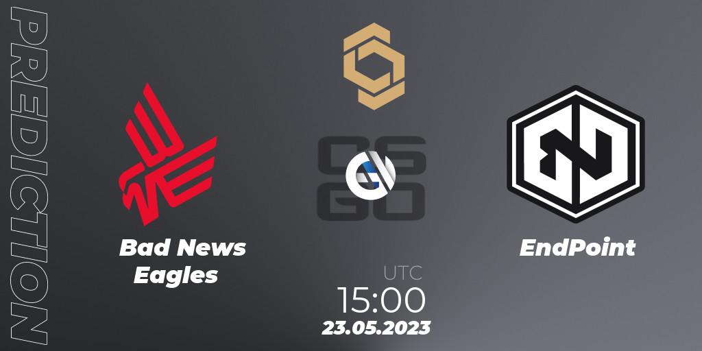 Bad News Eagles - EndPoint: ennuste. 23.05.2023 at 15:45, Counter-Strike (CS2), CCT South Europe Series #4