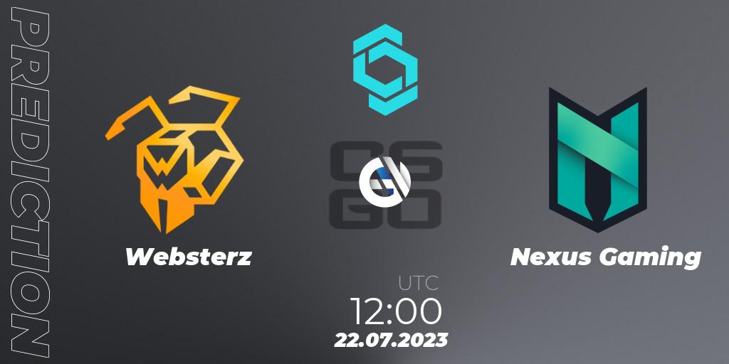 Websterz - Nexus Gaming: ennuste. 22.07.2023 at 12:00, Counter-Strike (CS2), CCT North Europe Series #6