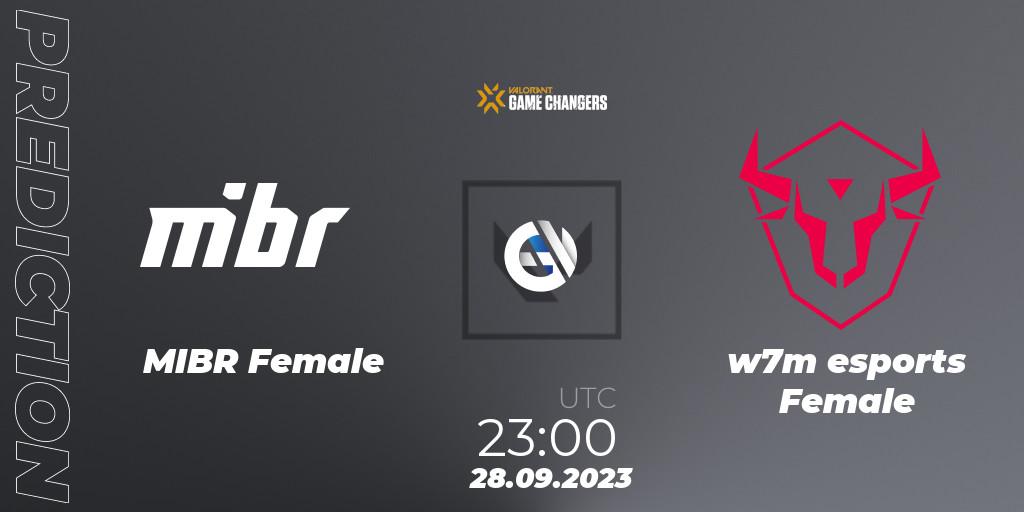 MIBR Female - w7m esports Female: ennuste. 28.09.2023 at 23:30, VALORANT, VCT 2023: Game Changers Brazil Series 2
