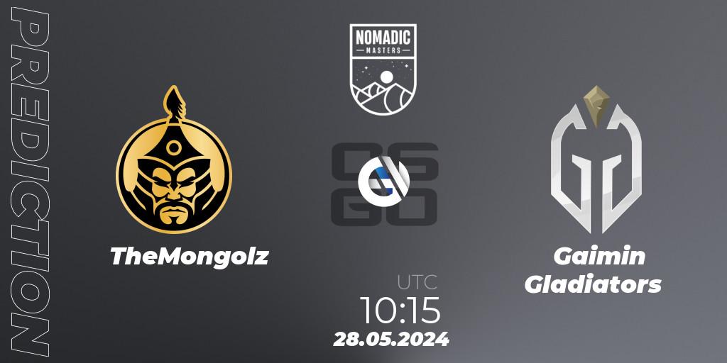 TheMongolz - Gaimin Gladiators: ennuste. 28.05.2024 at 10:05, Counter-Strike (CS2), MESA Nomadic Masters: Spring 2024