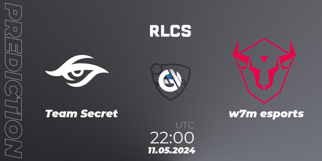 Team Secret - w7m esports: ennuste. 11.05.2024 at 22:00, Rocket League, RLCS 2024 - Major 2: SAM Open Qualifier 5