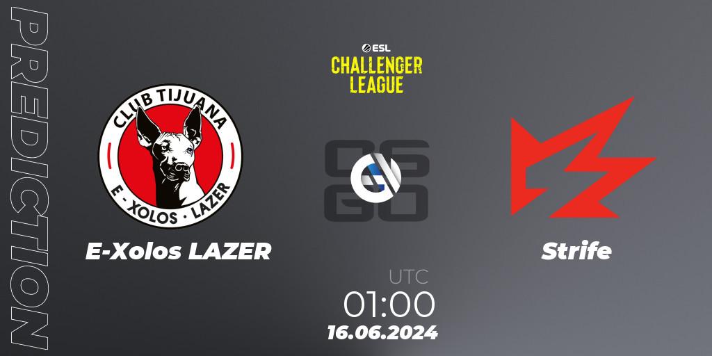 E-Xolos LAZER - Strife: ennuste. 16.06.2024 at 01:00, Counter-Strike (CS2), ESL Challenger League Season 47 Relegation: North America