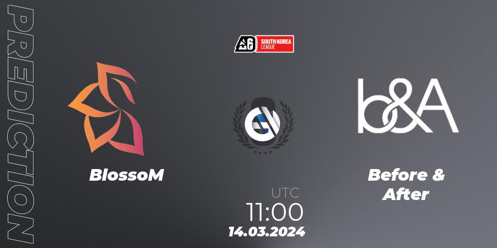 BlossoM - Before & After: ennuste. 14.03.2024 at 11:00, Rainbow Six, South Korea League 2024 - Stage 1