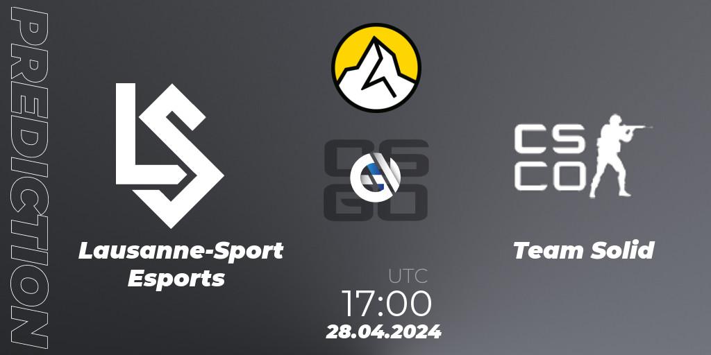 Lausanne-Sport Esports - Team Solid: ennuste. 28.04.2024 at 17:00, Counter-Strike (CS2), PEEK by UMB Season 1