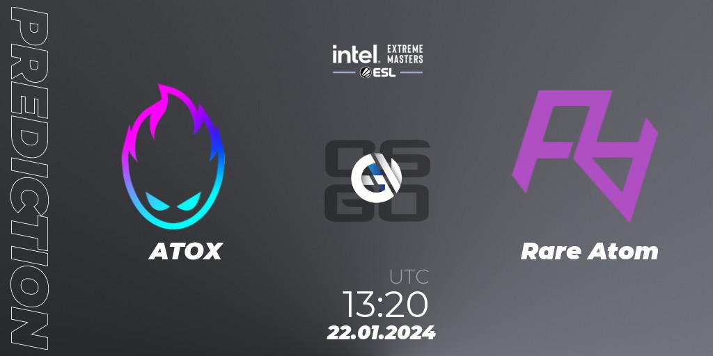 ATOX - Rare Atom: ennuste. 22.01.2024 at 13:20, Counter-Strike (CS2), Intel Extreme Masters China 2024: Asian Open Qualifier #1