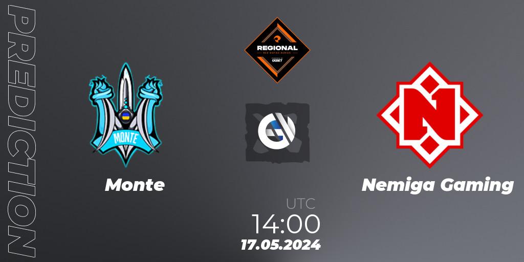 Monte - Nemiga Gaming: ennuste. 17.05.2024 at 14:20, Dota 2, RES Regional Series: EU #2