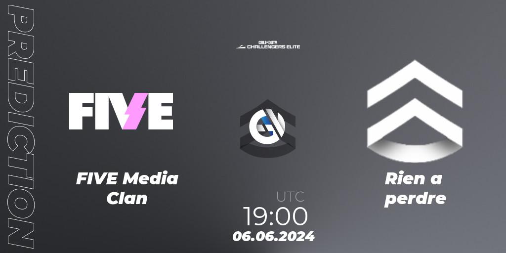 FIVE Media Clan - Rien a perdre: ennuste. 06.06.2024 at 18:00, Call of Duty, Call of Duty Challengers 2024 - Elite 3: EU