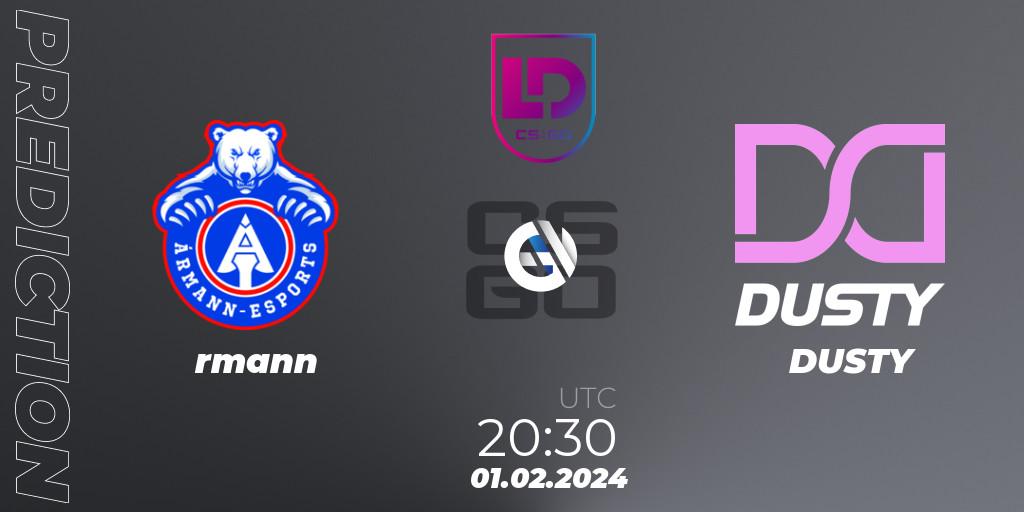 Ármann - DUSTY: ennuste. 01.02.24, CS2 (CS:GO), Icelandic Esports League Season 8: Regular Season