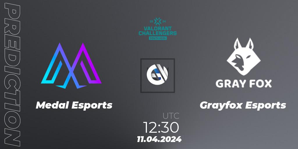 Medal Esports - Grayfox Esports: ennuste. 11.04.2024 at 12:30, VALORANT, VALORANT Challengers 2024 South Asia: Split 1 - Cup 2