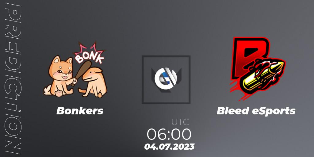 Bonkers - Bleed eSports: ennuste. 04.07.23, VALORANT, VALORANT Challengers Ascension 2023: Pacific - Group Stage