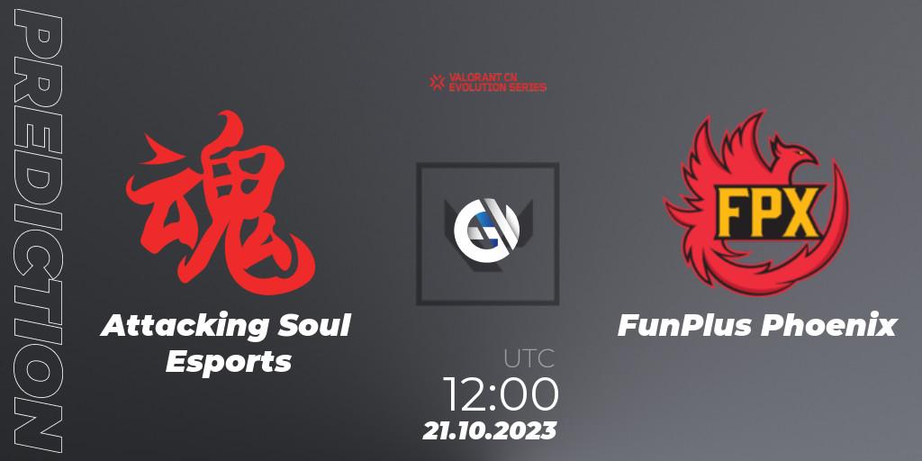 Attacking Soul Esports - FunPlus Phoenix: ennuste. 21.10.2023 at 12:30, VALORANT, VALORANT China Evolution Series Act 2: Selection