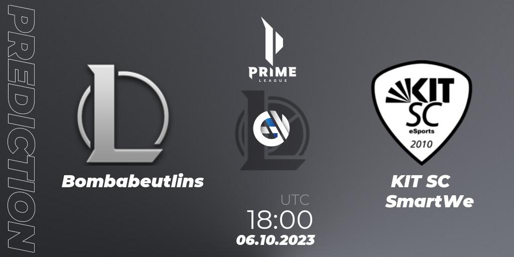 Bombabeutlins - KIT SC SmartWe: ennuste. 06.10.2023 at 18:00, LoL, Prime League Pokal 2023