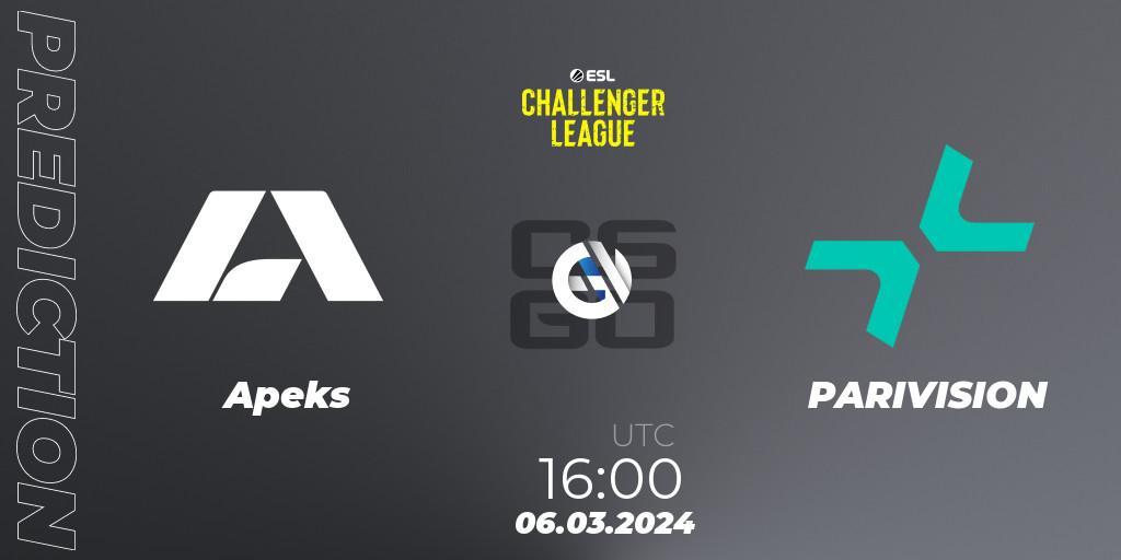 Apeks - PARIVISION: ennuste. 06.03.24, CS2 (CS:GO), ESL Challenger League Season 47: Europe