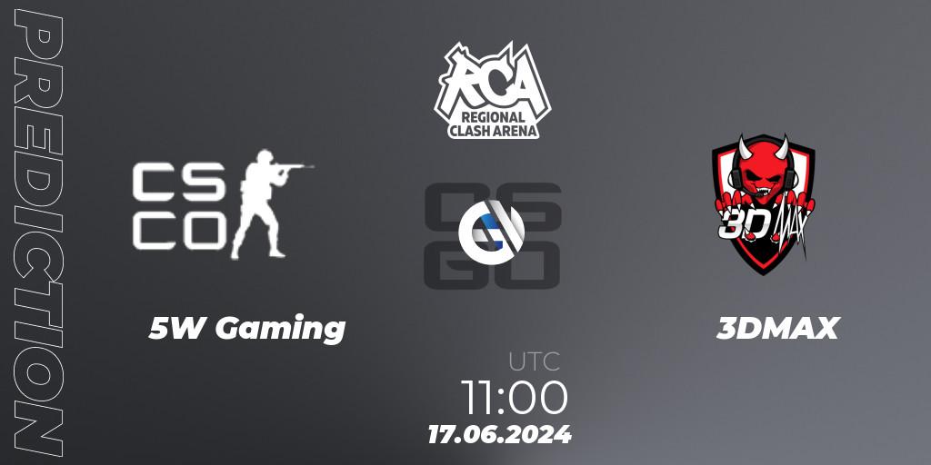 5W Gaming - 3DMAX: ennuste. 17.06.2024 at 11:00, Counter-Strike (CS2), Regional Clash Arena Europe