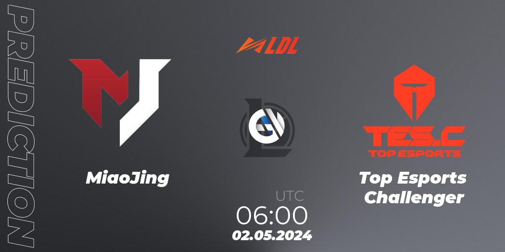 MiaoJing - Top Esports Challenger: ennuste. 02.05.2024 at 06:00, LoL, LDL 2024 - Stage 2