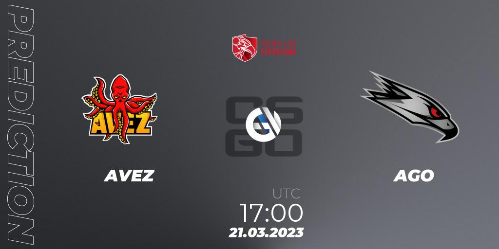 AVEZ - AGO: ennuste. 21.03.2023 at 17:00, Counter-Strike (CS2), Polska Liga Esportowa 2023: Split #1