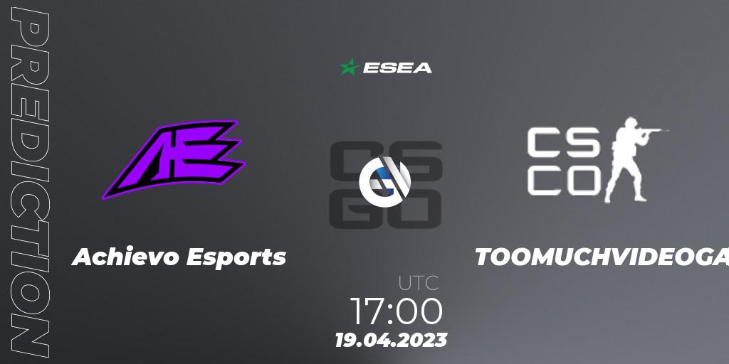 Achievo Esports - TMVG: ennuste. 19.04.2023 at 17:00, Counter-Strike (CS2), ESEA Season 45: Advanced Division - Europe