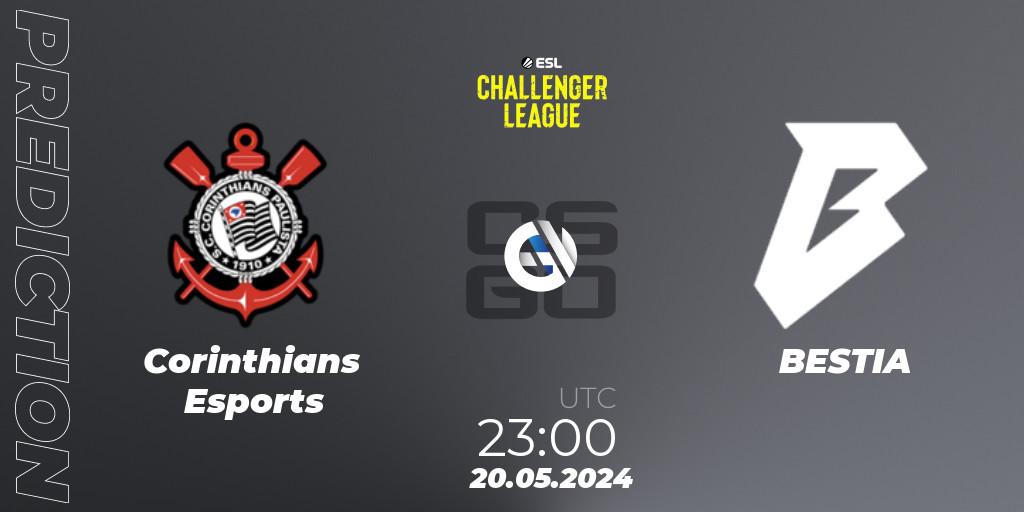 Corinthians Esports - BESTIA: ennuste. 20.05.2024 at 23:15, Counter-Strike (CS2), ESL Challenger League Season 47: South America