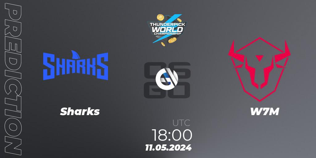 Sharks - W7M: ennuste. 11.05.2024 at 18:00, Counter-Strike (CS2), Thunderpick World Championship 2024: South American Series #1