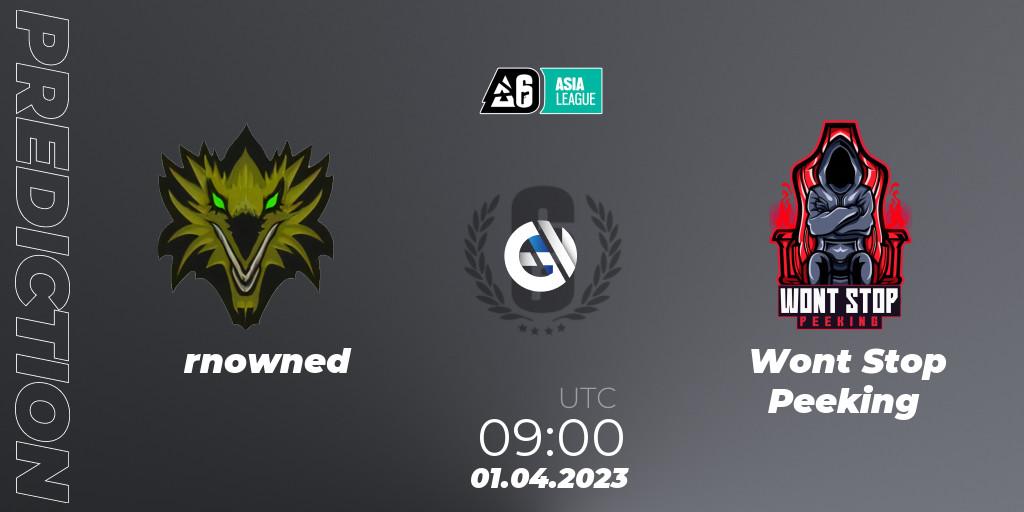 rnowned - Wont Stop Peeking: ennuste. 01.04.2023 at 09:00, Rainbow Six, South Asia League 2023 - Stage 1