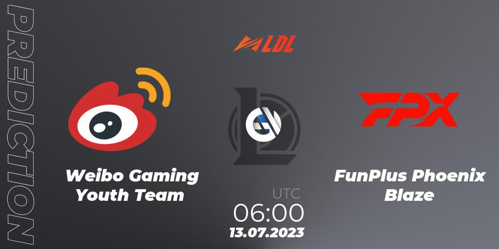 Weibo Gaming Youth Team - FunPlus Phoenix Blaze: ennuste. 13.07.2023 at 06:00, LoL, LDL 2023 - Regular Season - Stage 3