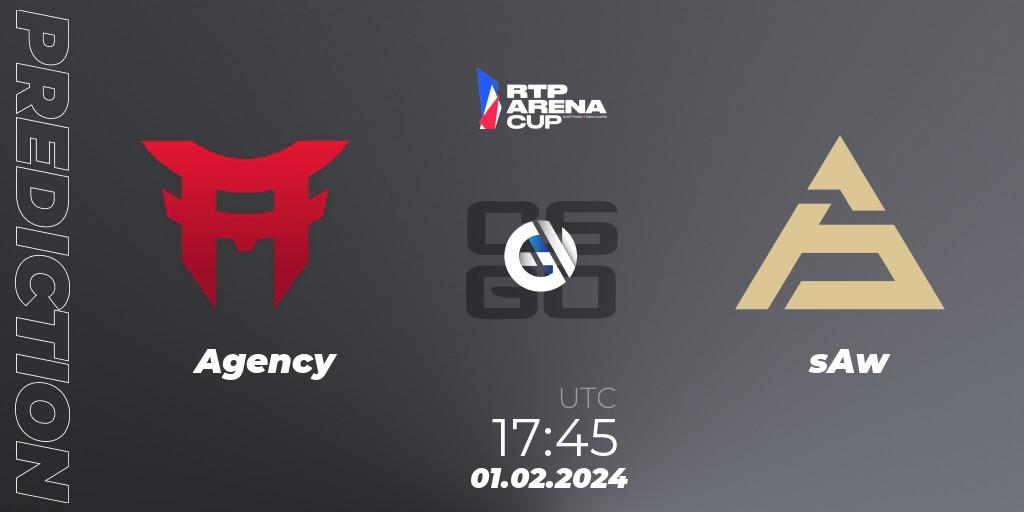 Agency - sAw: ennuste. 01.02.2024 at 17:20, Counter-Strike (CS2), RTP Arena Cup 2024