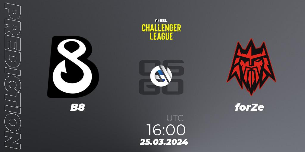 B8 - forZe: ennuste. 25.03.24, CS2 (CS:GO), ESL Challenger League Season 47: Europe