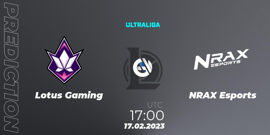 Lotus Gaming - NRAX Esports: ennuste. 17.02.2023 at 17:00, LoL, Ultraliga 2nd Division Season 6